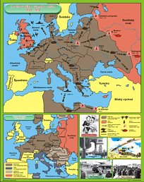 Druhá světová válka v Evropě a Africe 1939 - 1942, Okupovaná Evropa do 22. 6. 1941 (120 x 100 cm)