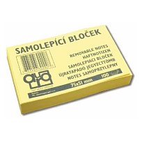 Blok lepící Contacta 50x75 žlutý