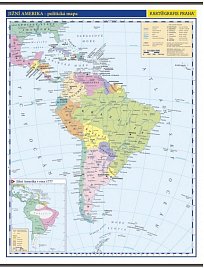Jižní Amerika - nástěnná politická mapa, 96 x 126,5 cm