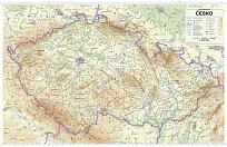 Česko – nástěnná mapa reliéf a povrch (99 x 62,5 cm)