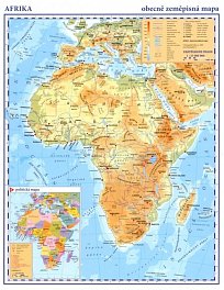 Afrika – příruční fyzická mapa (420x297 mm)