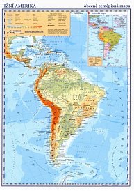 Jižní Amerika – příruční fyzická mapa (297 × 420 mm)