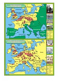 Hospodářské poměry v Evropě v 1. a 2. polovině 19. století (140 x100 cm)