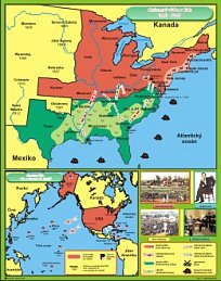 Občanská válka v USA (1861 - 1865) a expanze USA do Latinské Ameriky a Tichomoří (120 x 100 cm)