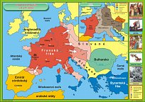 Francká říše a Evropa v 8. - 9. století (120 x 90 cm)