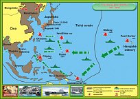 Druhá světová válka v Tichomoří 1941 - 1945 (120 x 90 cm)