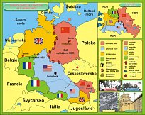 Rozdělení Německa, Rakouska a Berlína po II. světové válce (120 x 100 cm)