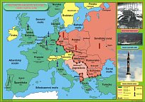 Vojensko - politické rozdělení Evropy v době studené války (120 x 90 cm)