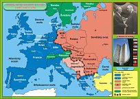 Hospodářsko - politické rozdělení Evropy v době studené války (120 x 90 cm)