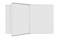Bílá magnetická tabule ekoTAB 240x120 s otočným křídlem 120x120 uprostřed tabule