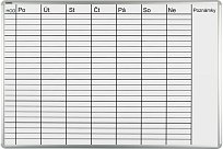 Keramická týdenní plánovací tabule na zeď ekotab 100x70