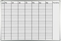 Lakovaná týdenní plánovací tabule na zeď ekotab 100x70