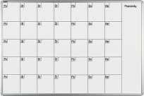Lakovaná měsíční plánovací tabule na zeď ekotab 100x70