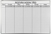 Rozvrhová tabule s týdenním rozvrhem hodin pro 26 tříd ekoTAB