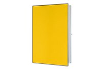 Bílá magnetická tabule na zeď 90x120 s otevíracím křídlem ekoTAB - nástěnka žlutá