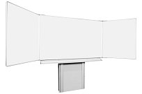 Třídílná tabule na fixy a křídy ekoTAB 200x120 na stojanu zvedacím