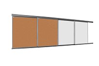 Korková nástěnka 100x120 určená pro lištový systém s horizontálním posunem