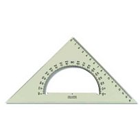Trojúhelník s úhloměrem kouřový 45/177