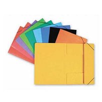 Mapa odkládací A4 3 klopy prešpán s gumou tm.zelená