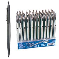 Pero kuličkové kovové stříbrné