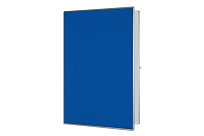 Bílá magnetická tabule na zeď 90x120 s otevíracím křídlem ekoTAB - nástěnka modrá