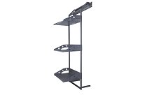 Trojdílná odkládací polička určená pro lištový systém s horizontálním posunem