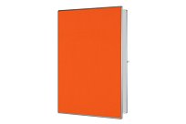 Bílá magnetická tabule na zeď 90x120 s otevíracím křídlem ekoTAB - nástěnka oranžová