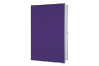 Bílá magnetická tabule na zeď 90x120 s otevíracím křídlem ekoTAB - nástěnka fialová