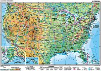 USA - obecně geografická / politická, anglicky 160x 120 cm