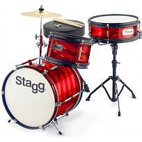 Dětská bicí sada červená Stagg TIM JR 3 12B RD