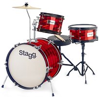 Dětská bicí sada červená Stagg TIM JR 3 16 B RD