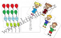 Balónky s dětmi - slabiky DI, TI, NI, DY, TY, NY - pro 16 žáků