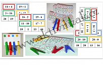 Kolíčkovka - sčítání a odčítání do 20 bez přechodu desítky - pro 16 žáků
