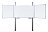 Třídílná bílá tabule na fixy Fine 200x100 na pylonovém zvedacím systému